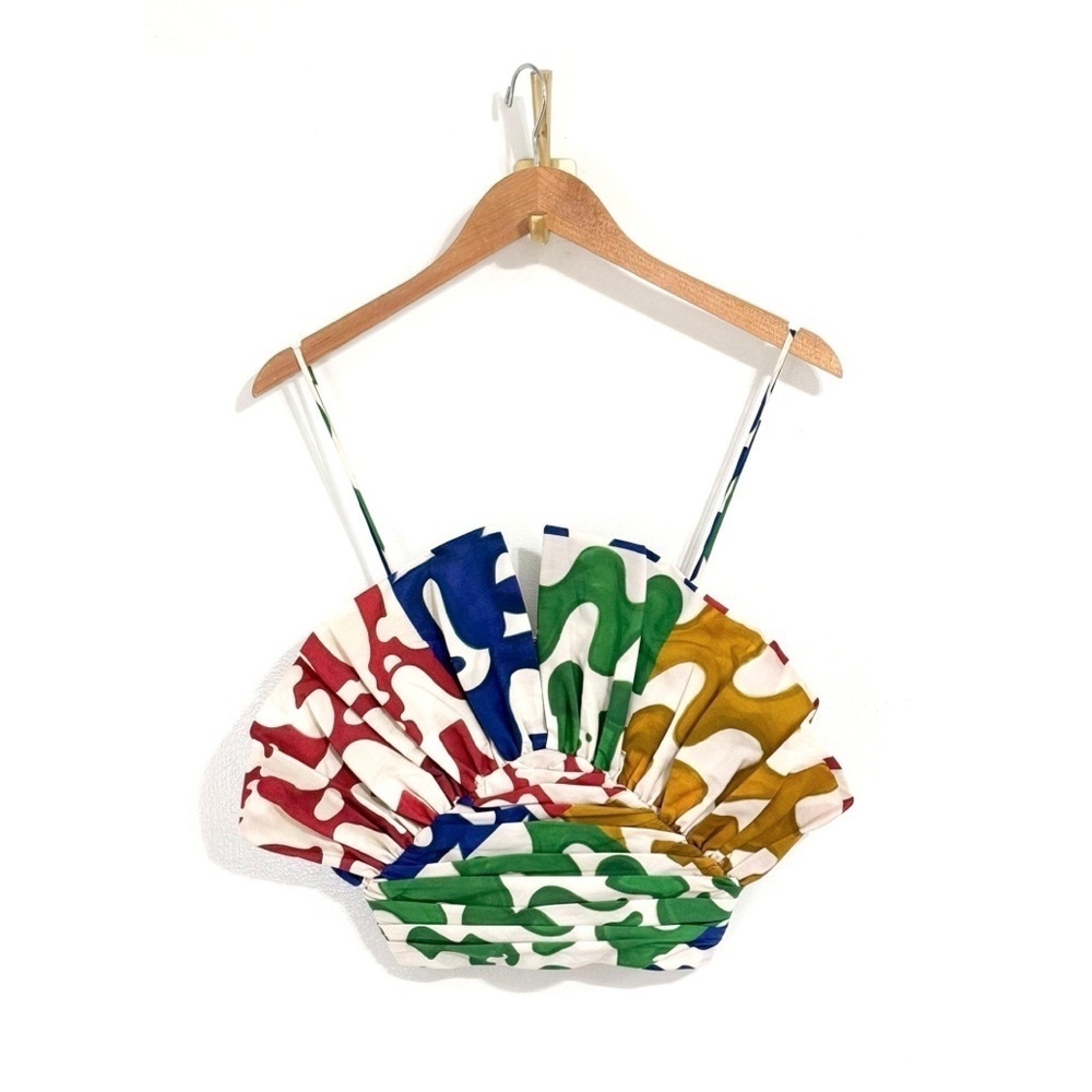 NWOT Mara Hoffman Cropped Ruffle Vivi Strapless Top - Picture 2 of 7